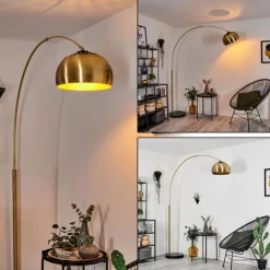 Lampe à arc Lourinha Laiton, Noir, 1 lumière