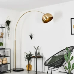 Lampe à arc Lourinha Laiton, Noir, 1 lumière