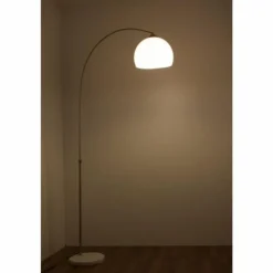 Lampe à arc Globo Newcastle Marbre, Nickel mat, 1 lumière