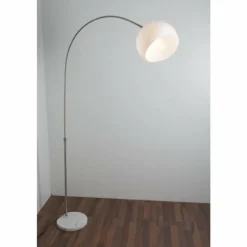 Lampe à arc Globo Newcastle Marbre, Nickel mat, 1 lumière