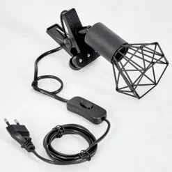 lampe â clipper Baripada Noir, 1 lumière