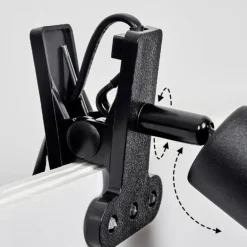 lampe â clipper Baripada Noir, 1 lumière