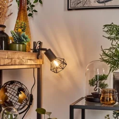 lampe â clipper Baripada Noir, 1 lumière