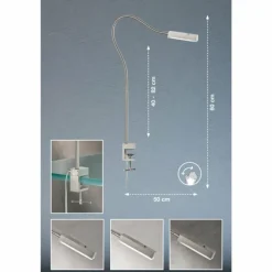 lampe â clipper Fischer & Honsel Raik LED Nickel mat, 1 lumière, Détecteur de mouvement