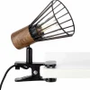 Lampe à pince Brilliant Manama Bois foncé, Noir, 1 lumière
