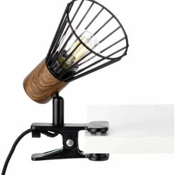 Lampe à pince Brilliant Manama Bois foncé, Noir, 1 lumière