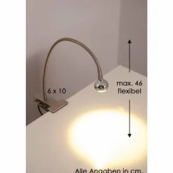 Lampe à pince Globo SERPENT LED Nickel mat, 1 lumière