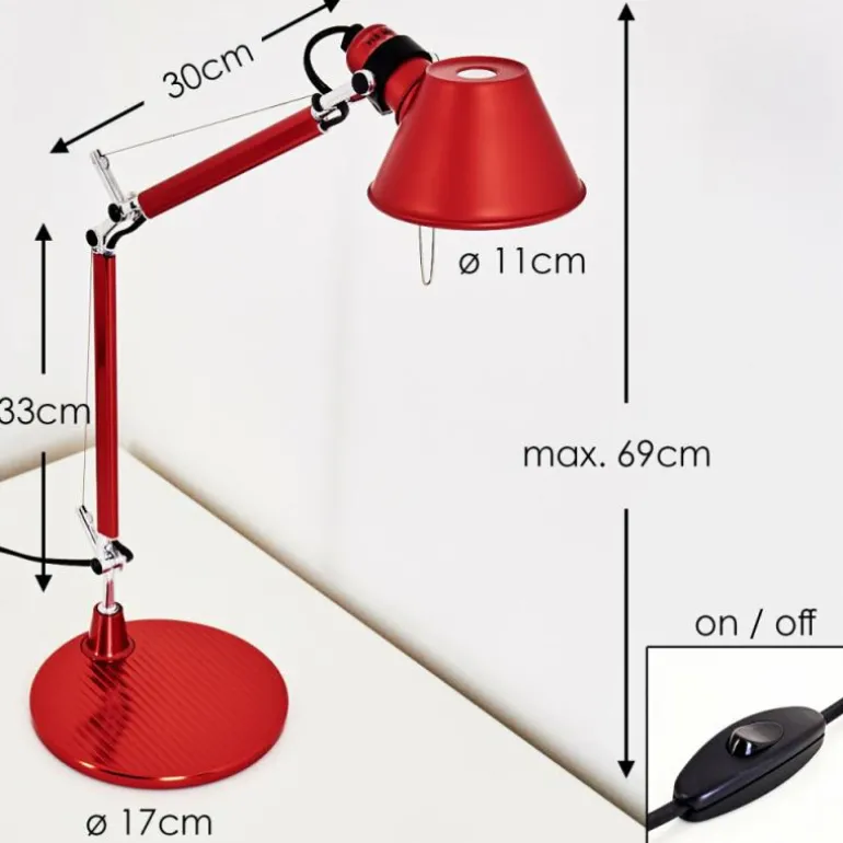 Lampe à poser Artemide TOLOMEO MICRO Rouge, 1 lumière