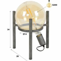 Lampe à poser Boschoord Rouille, 1 lumière