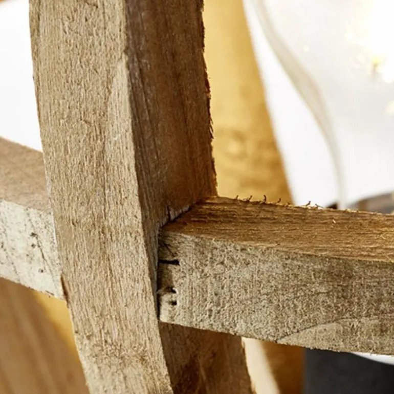 Lampe à poser Brilliant Matrix Wood Noir, 1 lumière