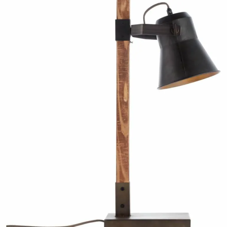 Lampe à poser Brilliant Plow Bois foncé, Noir, 1 lumière