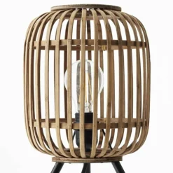 Lampe à poser Brilliant Woodrow Brun, 1 lumière