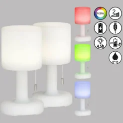 Lampe à poser FHL easy Termoli LED Blanc, 1 lumière, Télécommandes, Changeur de couleurs