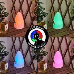 Lampe à poser Guari LED Brun, Blanc, 1 lumière, Changeur de couleurs