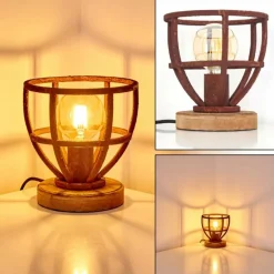 Lampe à poser Haervej Bois clair, Rouille, 1 lumière