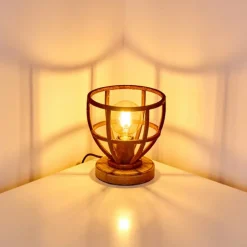 Lampe à poser Haervej Bois clair, Rouille, 1 lumière