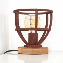 Lampe à poser Haervej Bois clair, Rouille, 1 lumière