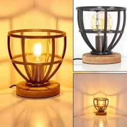 Lampe à poser Haervej Bois clair, Noir, 1 lumière