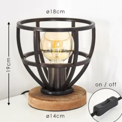 Lampe à poser Haervej Bois clair, Noir, 1 lumière