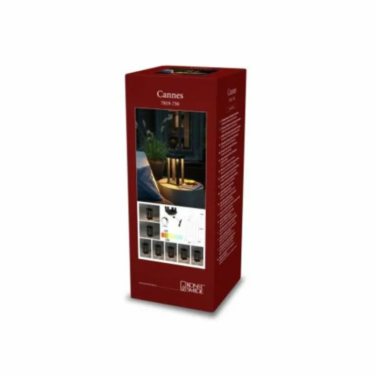 Lampe à poser Konstsmide Cannes LED Noir, 5 lumières