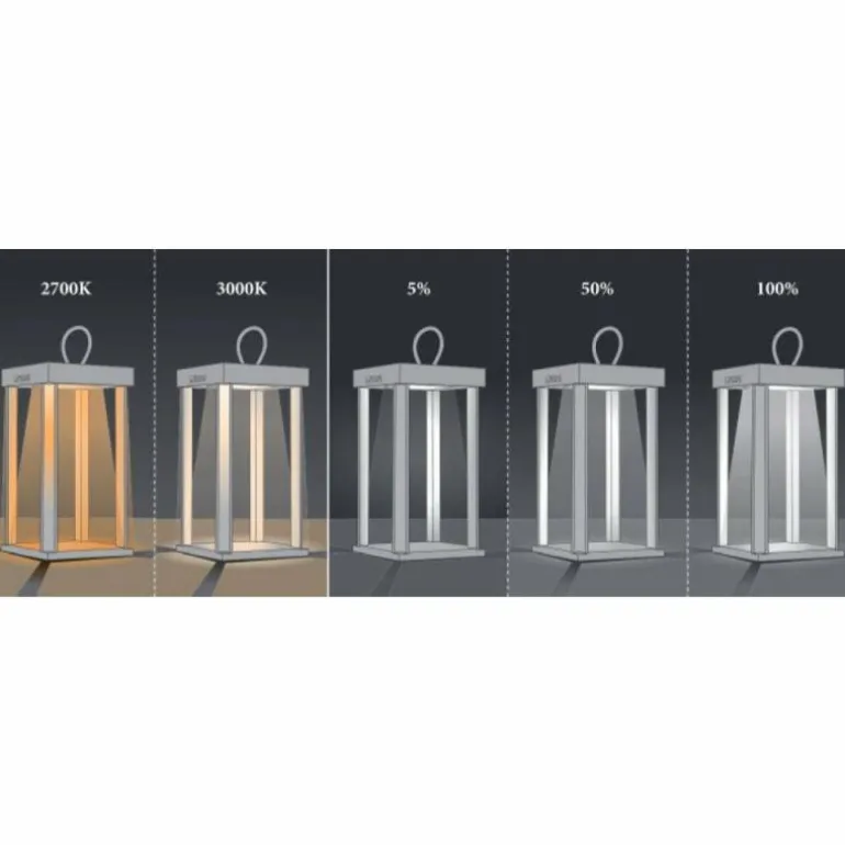 Lampe à poser Konstsmide Cannes LED Rouille, 5 lumières