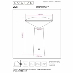 Lampe à poser Lucide JIVE LED Noir, 1 lumière