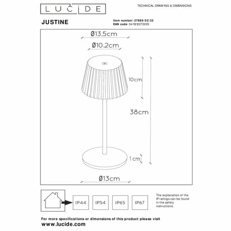 Lampe à poser Lucide JUSTINE LED Vert, 1 lumière