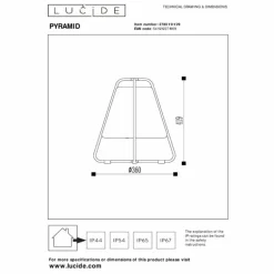 Lampe à poser Lucide PYRAMID LED Anthracite, 1 lumière