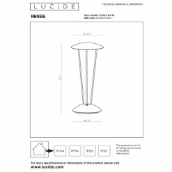 Lampe à poser Lucide RENEE LED Noir, 1 lumière