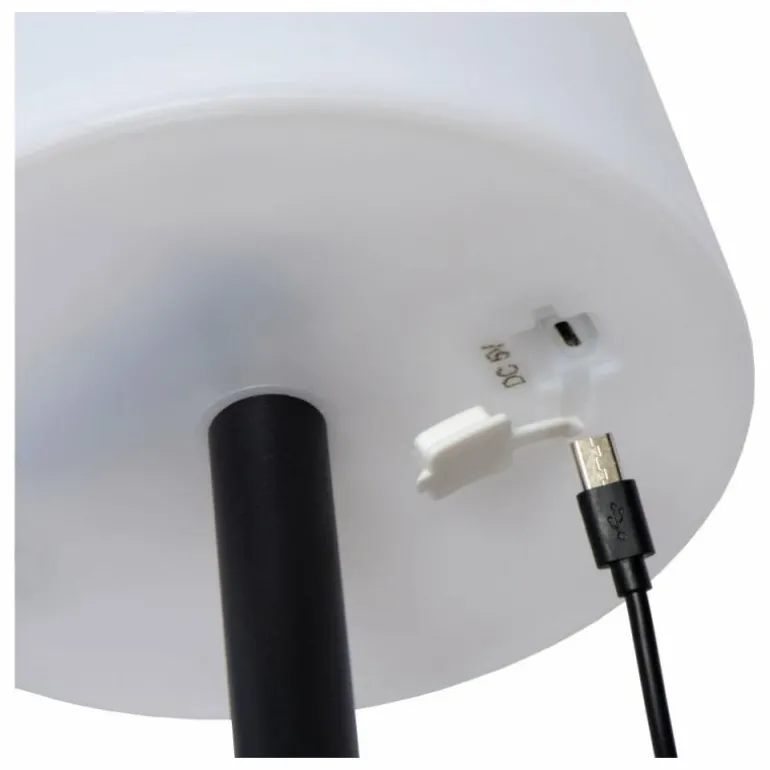 Lampe à poser Lucide RIO LED Noir, 1 lumière, Changeur de couleurs