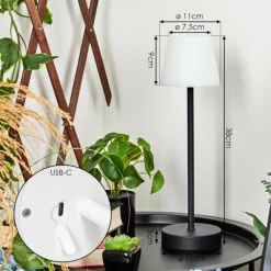 Lampe à poser Maza LED Noir, 1 lumière