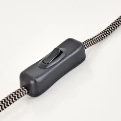 Lampe à poser Oksbol Brun foncé, Gris, Acier brossé, 1 lumière