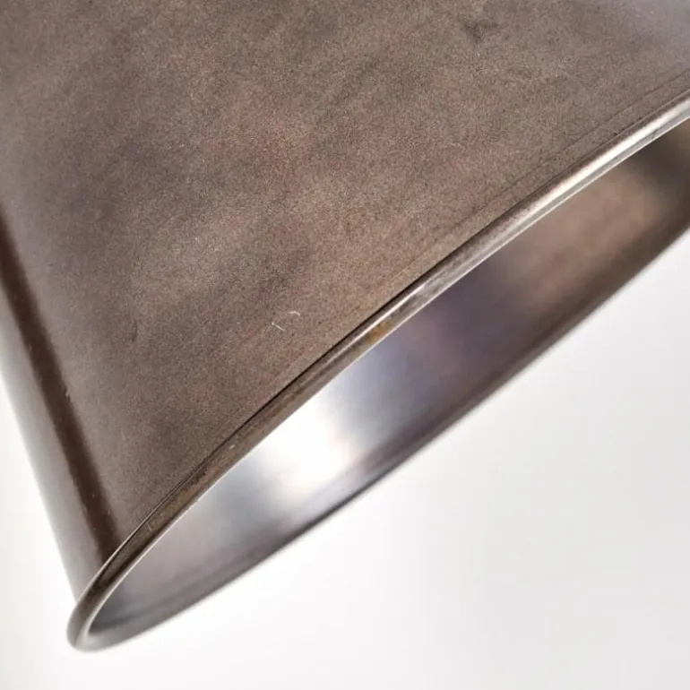 Lampe à poser Oksbol Brun foncé, Gris, Acier brossé, 1 lumière