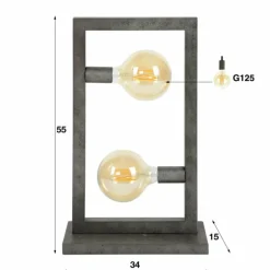 Lampe à poser ORANJEWOUD Argenté, 2 lumières