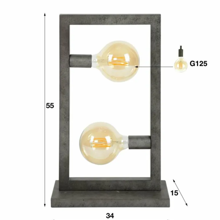 Lampe à poser ORANJEWOUD Argenté, 2 lumières