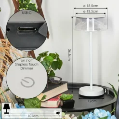 Lampe à poser Oundo LED Blanc, 1 lumière