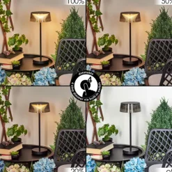 Lampe à poser Oundo LED Noir, 1 lumière