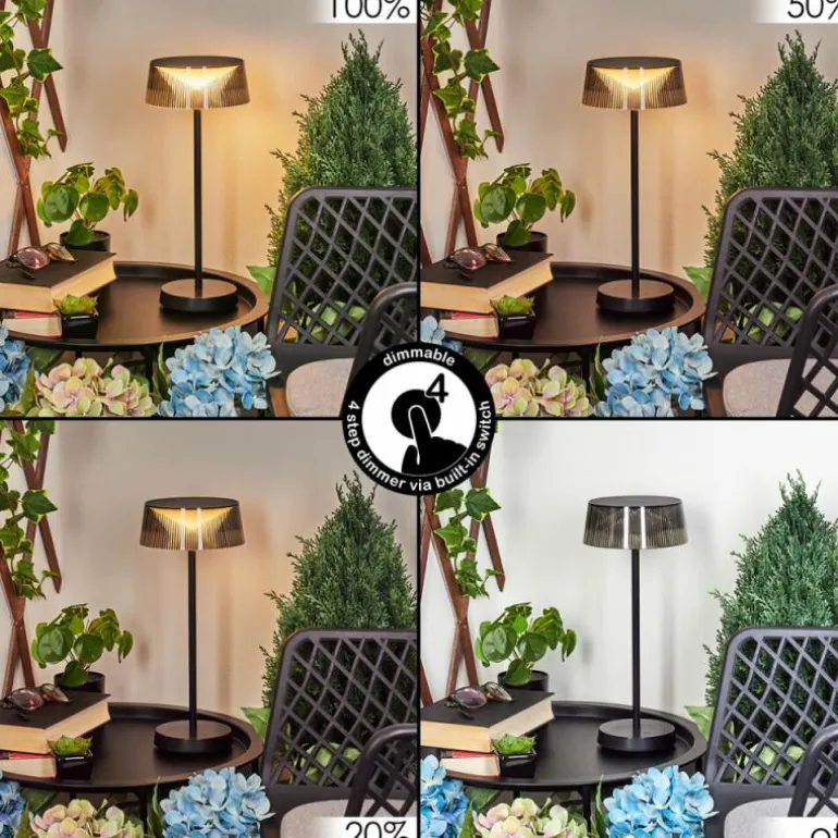 Lampe à poser Oundo LED Noir, 1 lumière