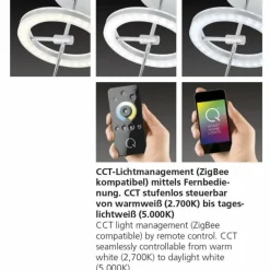 Lampe à poser Paul Neuhaus Q-AMY LED Acier inoxydable, 2 lumières, Télécommandes