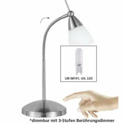 Lampe à poser Paul Neuhaus PINO LED Acier inoxydable, 1 lumière