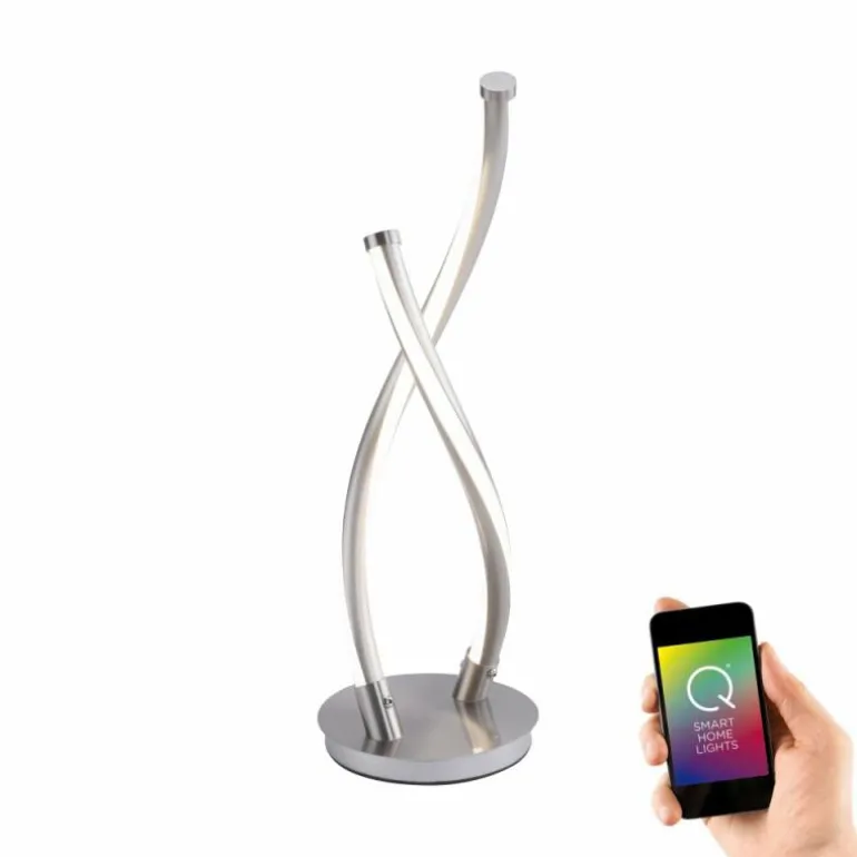 Lampe à poser Paul Neuhaus Q-MALINA LED Acier inoxydable, 2 lumières, Télécommandes