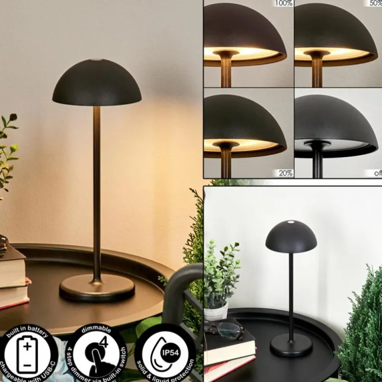 Lampe à poser Pelaro LED Noir, 1 lumière