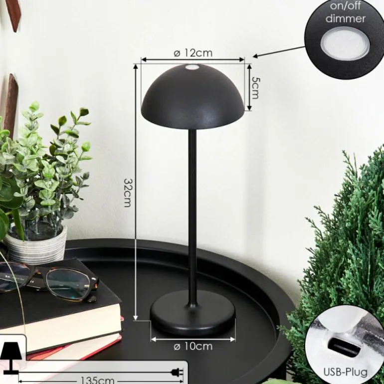 Lampe à poser Pelaro LED Noir, 1 lumière