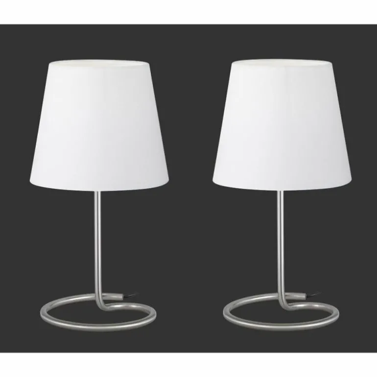 Lampe à poser Reality Twin Nickel mat, 2 lumières