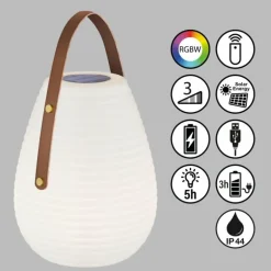 Lampe à poser SCHÖNER WOHNEN-Kollektion Bell LED Blanc, 1 lumière, Télécommandes, Changeur de couleurs