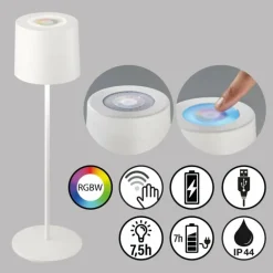 Lampe à poser SCHÖNER WOHNEN-Kollektion Sun LED Blanc, 1 lumière, Changeur de couleurs