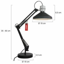 Lampe à poser Steinhauer Zappa Noir, 1 lumière