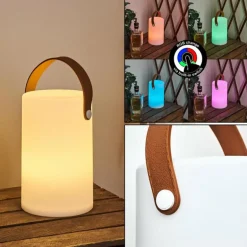 Lampe à poser Tacuala LED Brun, Blanc, 1 lumière, Changeur de couleurs