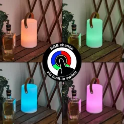 Lampe à poser Tacuala LED Brun, Blanc, 1 lumière, Changeur de couleurs