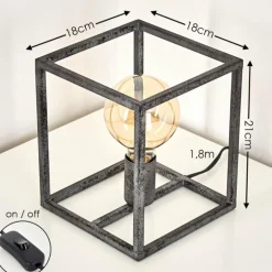 Lampe à poser Voordorp Gris, Argenté, 1 lumière